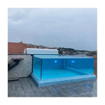 Piscina exterior acima do solo de tamanho completo melhores designs piso durável vidro transparente painel de piscinas de recipientes de natação sem fim